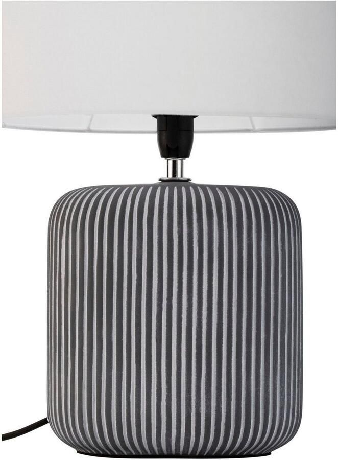 Pauleen Tafellamp Pure Shine max20W grijs wit 230V stof keramiek (1 stuk)