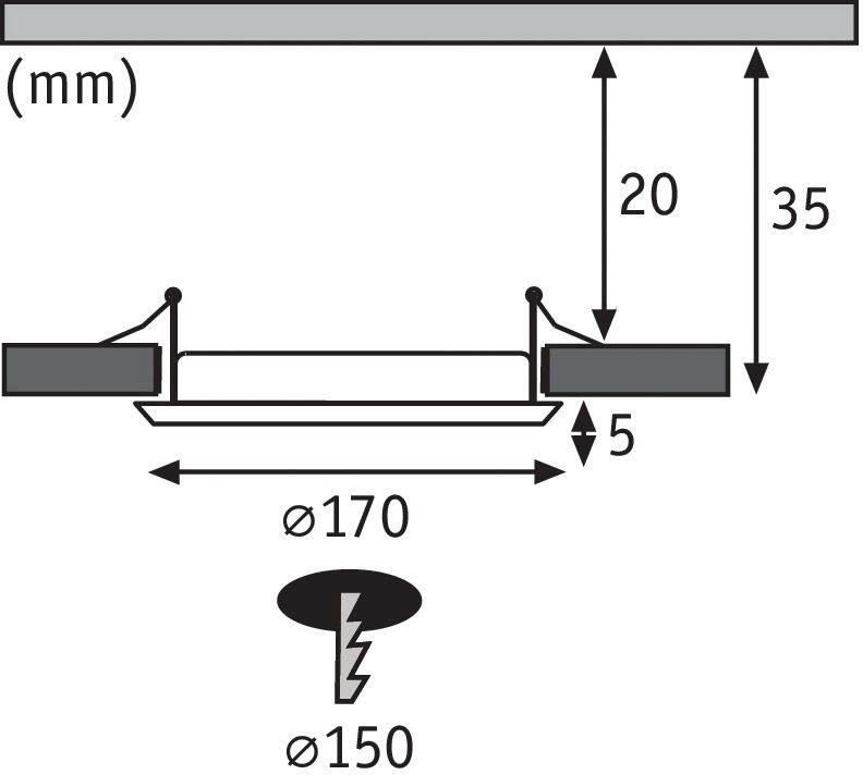 Paulmann Led-paneel LED Inbouwpaneel rond 170mm 11 1W 2.700K (1 stuk)