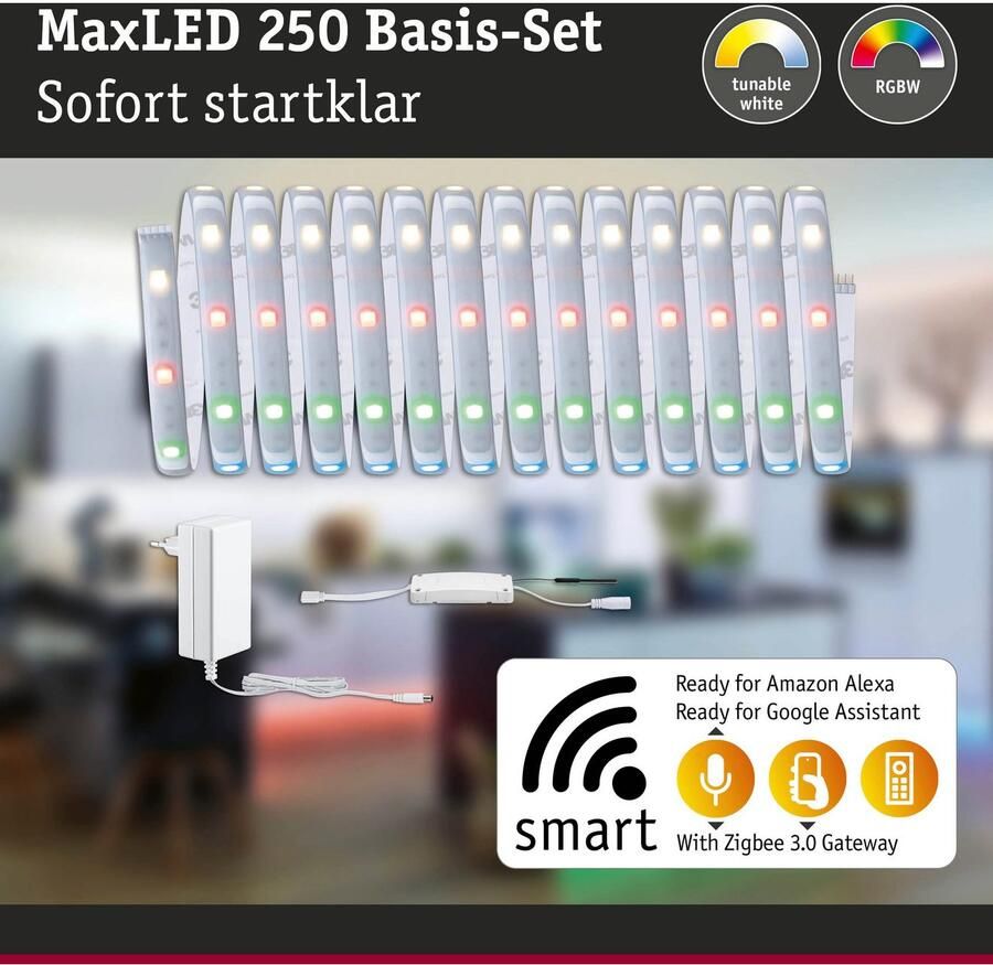 Paulmann Led-strepen MaxLED 250 Basisset Smart Home Zigbee IP44 22W 100 1000lm (1 stuk)