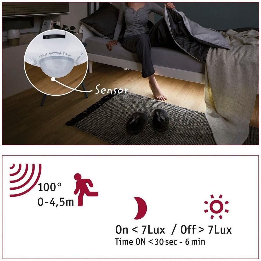 Paulmann Led-strepen MaxLED 250 Comfort Set voor Eenpersoonsbed 1m 2700K 4W 12VA Wit (1 stuk)