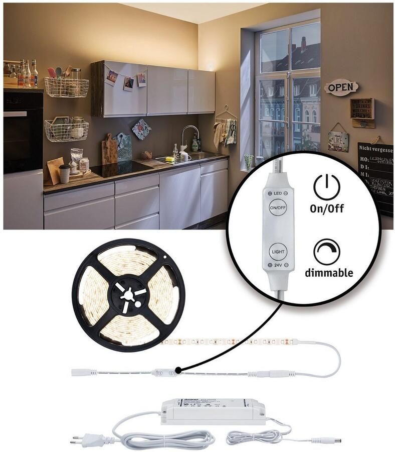 Paulmann Led-strepen SimpLED Power Set 3m 33W 230 24V DC wit Kunststof (1 stuk)