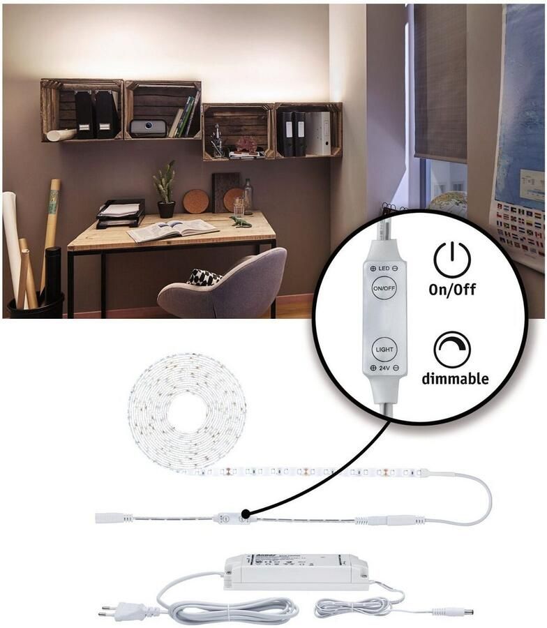 Paulmann Led-strepen SimpLED Power Set 5m 50W 230 24V DC wit Kunststof (1 stuk)