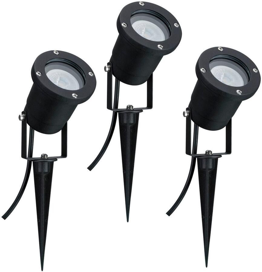 Paulmann Led-tuinlamp Buiten 230V Spotlicht IP65 GU10 3x3 5W 230V 3000K Zwart Aluminium (1 stuk) - Foto 6