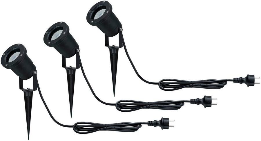 Paulmann Led-tuinlamp Buiten 230V Spotlicht IP65 GU10 3x3 5W 230V 3000K Zwart Aluminium (1 stuk) - Foto 5