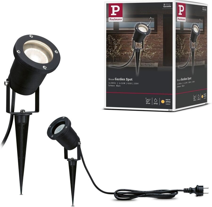 Paulmann Led-tuinlamp Buiten 230V Tuin Spot IP65 GU10 3 5W 230V Zwart Aluminium (1 stuk) - Foto 2