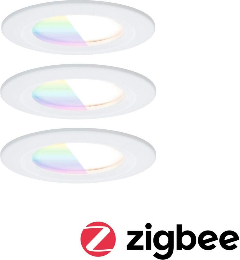 Paulmann Ledinbouwlamp LED inbouwlamp Nova Coin IP44 rond 78mm Geheugenfunctie kleurwisselaar kleurregeling dimmer smart home (3 stuks)