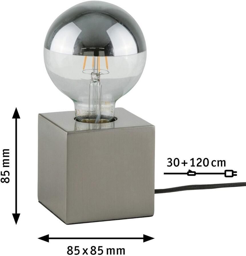 Paulmann Tafellamp Kura max1x20W E27 Geborsteld ijzer 230V Metaal (1 stuk)