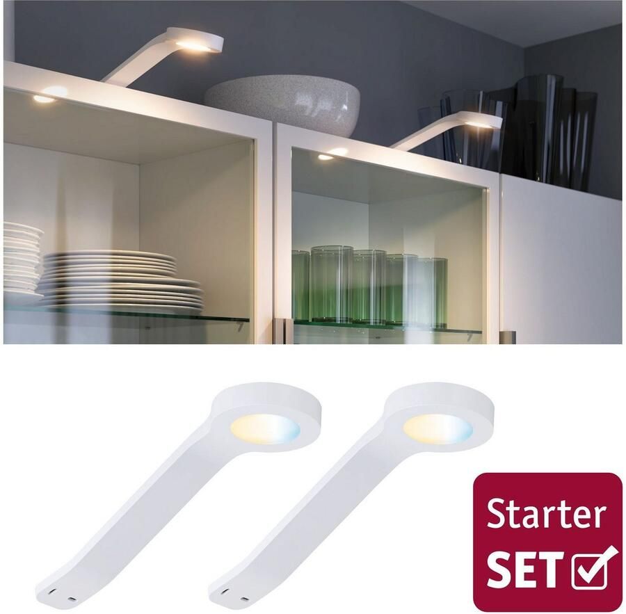 Paulmann Verlichting voor onderkast Clever Connect Mike 2x2 5W DC 2700-6500K 12V wit mat kunststof (2 stuks)