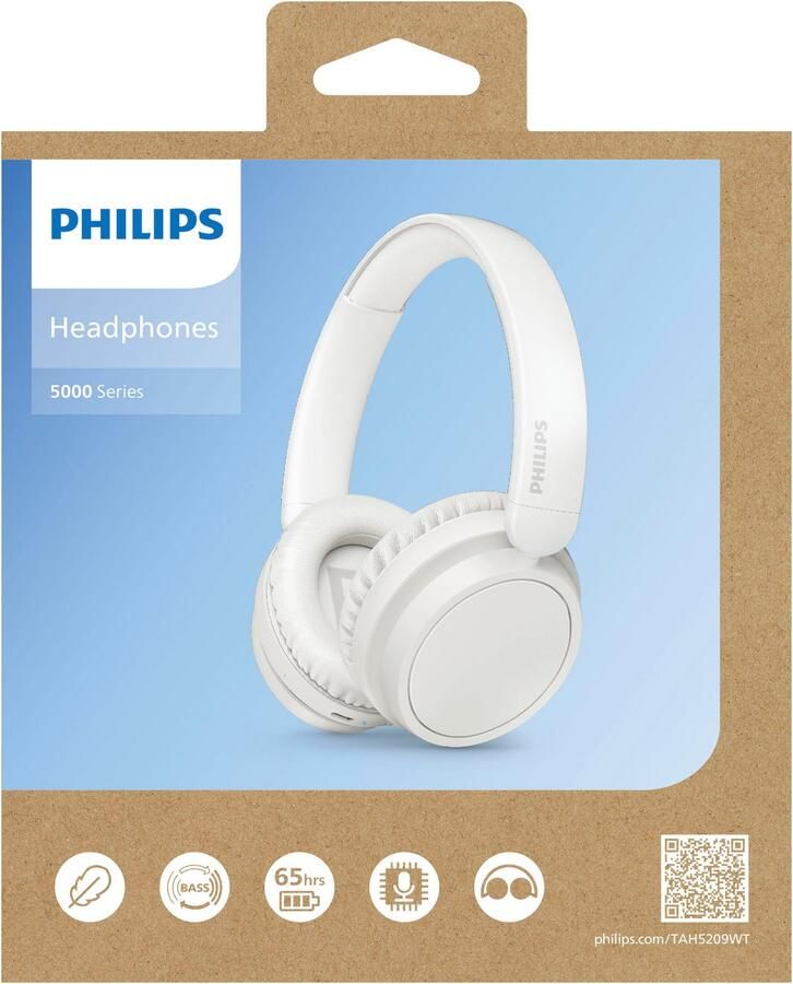 Philips TAH5209 00 bluetooth Over-ear hoofdtelefoon wit