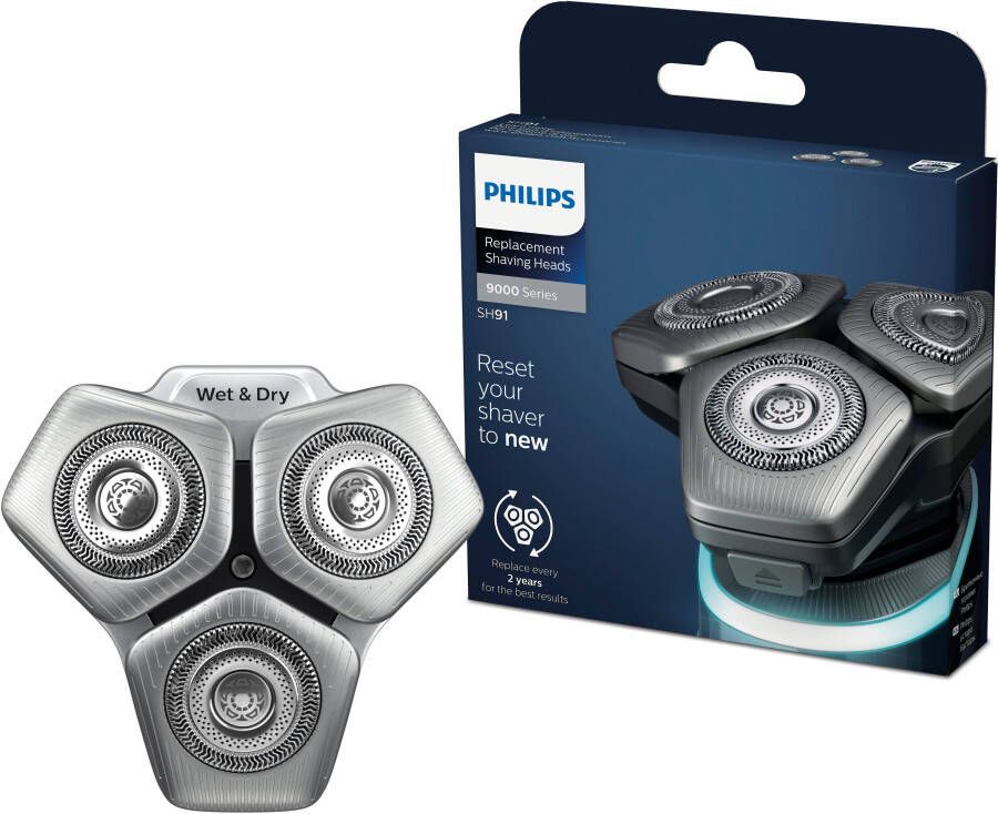 Philips Reserve-scheerkoppen Shaver series 9000 SH91 50 Dual SteelPrecision lemmeten voor Shaver Series 9000 en S9000 Prestige (3 stuks)