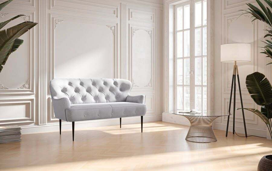 Places of Style 2-zitsbank met capitonnage in verschillende stofsoorten