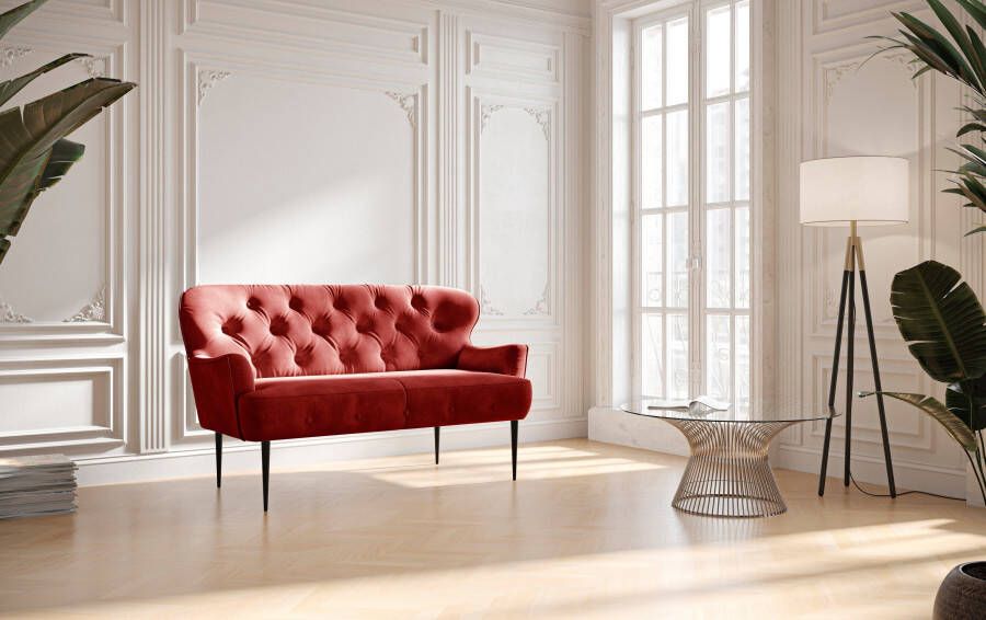 Places of Style 2-zitsbank met capitonnage in verschillende stofsoorten