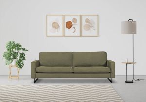 Places of Style 3-zitsbank Pinto Maxi-uitvoering met opstaande naad en metalen poten ook met cord overtrekstof