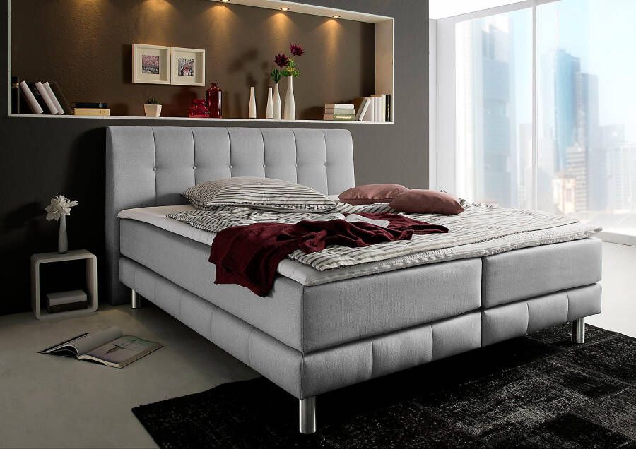 Places of Style Boxspring Cafone incl. topmatras 5 breedtes 3 matrassoorten en 3 hardheden ter keuze