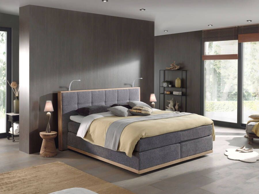 Places of Style Boxspring Vinton van eiken met ledverlichting verschillende hardheden (ook h4) (5-delig 5-delig)