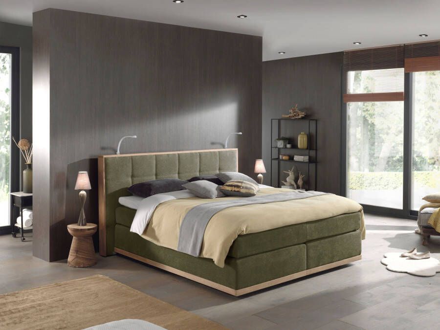 Places of Style Boxspring Vinton van eiken met ledverlichting verschillende hardheden (ook h4) (5-delig 5-delig)