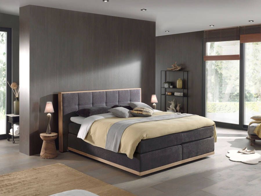 Places of Style Boxspring Vinton van massief eiken verschillende hardheden (ook h4) (5-delig)
