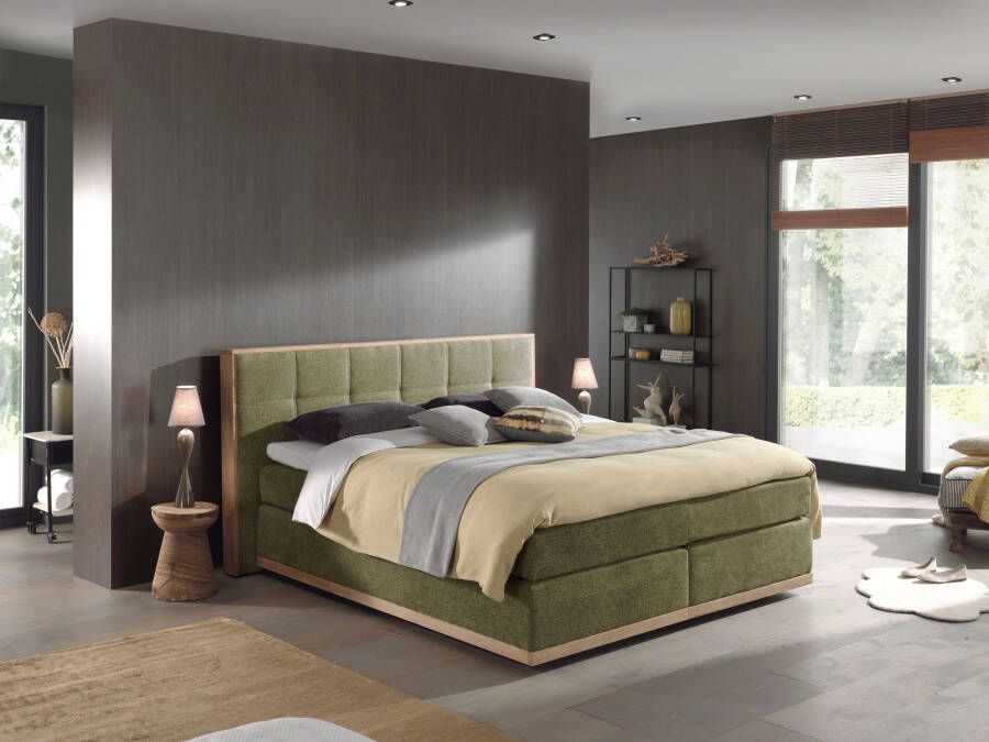 Places of Style Boxspring Vinton van massief eiken verschillende hardheden (ook h4) (5-delig)