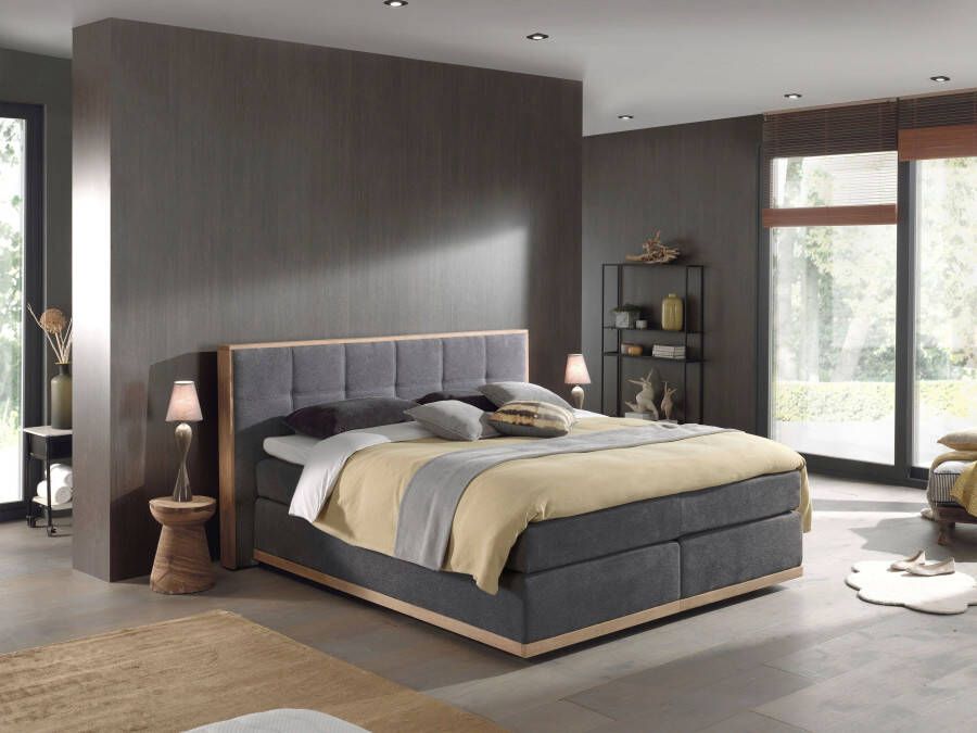 Places of Style Boxspring Vinton van massief eiken verschillende hardheden (ook h4) (5-delig)