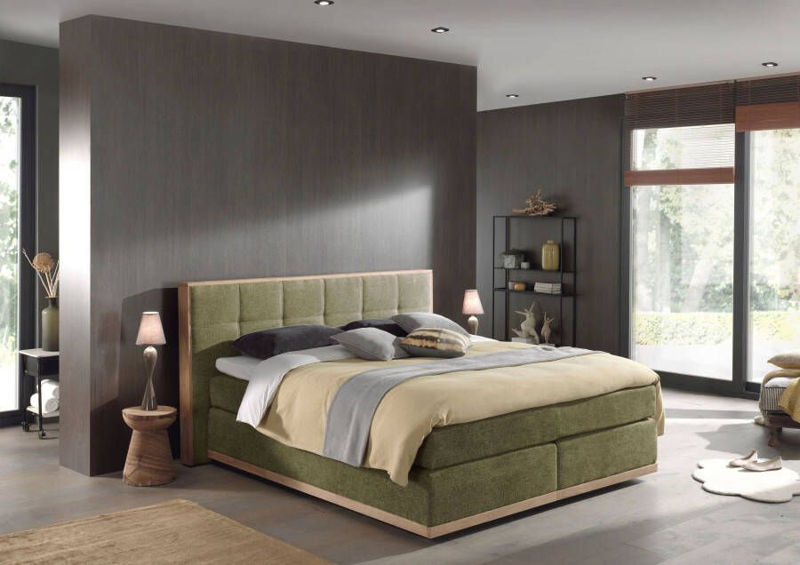 Places of Style Boxspring Vinton van massief eiken verschillende hardheden (ook h4) (5-delig)