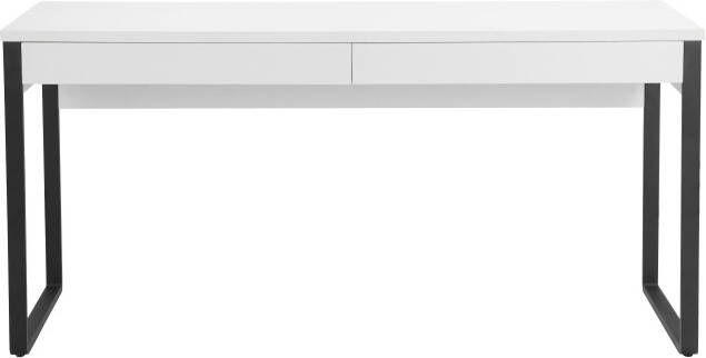 Places of Style Bureau Moid Computertafel in modern design Breedte 120 140 160 cm met metalen poten & lade