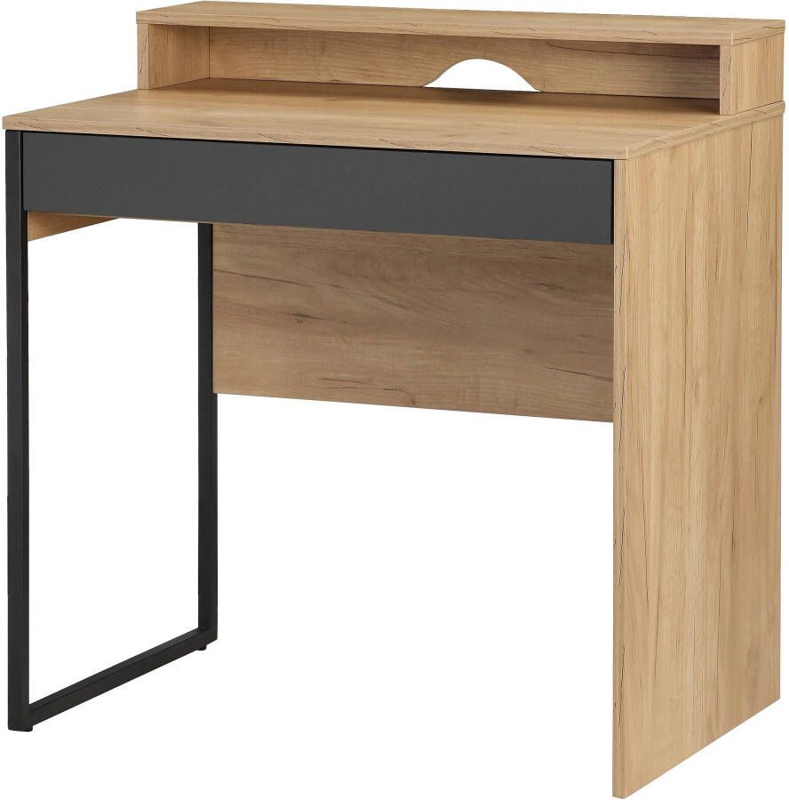 Places of Style Bureau Moid computertafel in modern design Breedte 80 cm met lade kabeldoorvoer & metalen voet