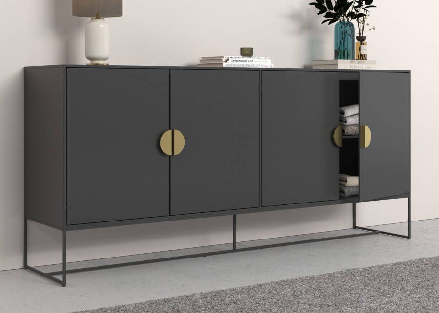 Places of Style Dressoir Abito Commode met draaideuren 2 inlegplanken breedte 180 cm