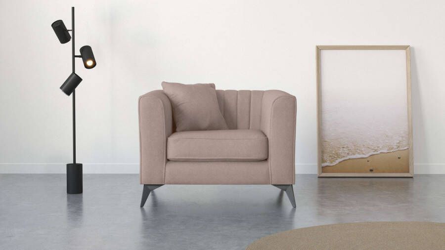 Places of Style Fauteuil Matthew incl. 1 sierkussen stiksel in het ruggebied b d h: 99 86 74 cm