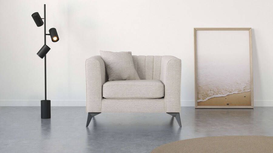 Places of Style Fauteuil Matthew incl. 1 sierkussen stiksel in het ruggebied b d h: 99 86 74 cm