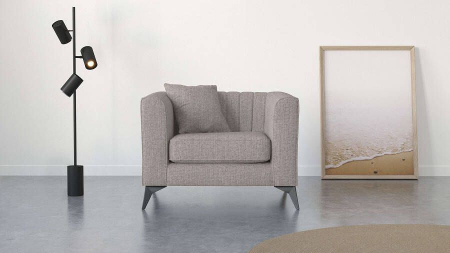 Places of Style Fauteuil Matthew incl. 1 sierkussen stiksel in het ruggebied b d h: 99 86 74 cm