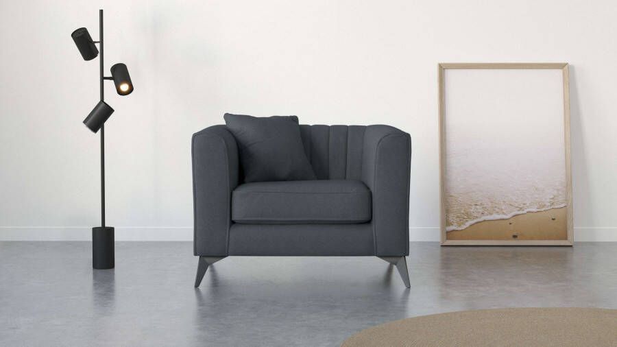 Places of Style Fauteuil Matthew incl. 1 sierkussen stiksel in het ruggebied b d h: 99 86 74 cm