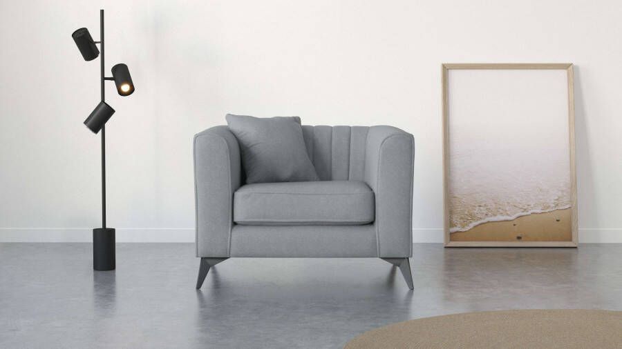 Places of Style Fauteuil Matthew incl. 1 sierkussen stiksel in het ruggebied b d h: 99 86 74 cm