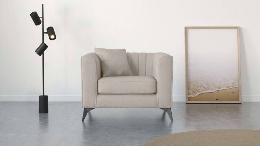 Places of Style Fauteuil Matthew incl. 1 sierkussen stiksel in het ruggebied b d h: 99 86 74 cm