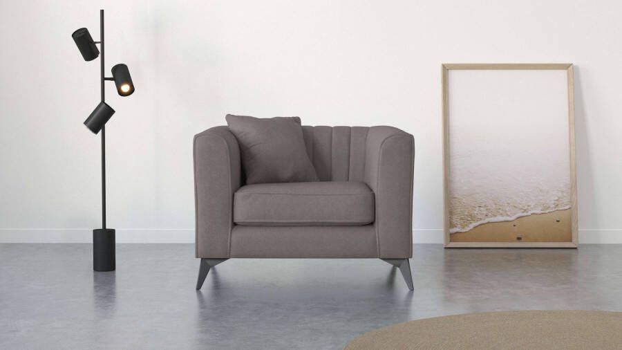 Places of Style Fauteuil Matthew incl. 1 sierkussen stiksel in het ruggebied b d h: 99 86 74 cm