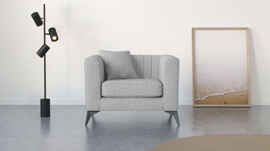 Places of Style Fauteuil Matthew incl. 1 sierkussen stiksel in het ruggebied b d h: 99 86 74 cm