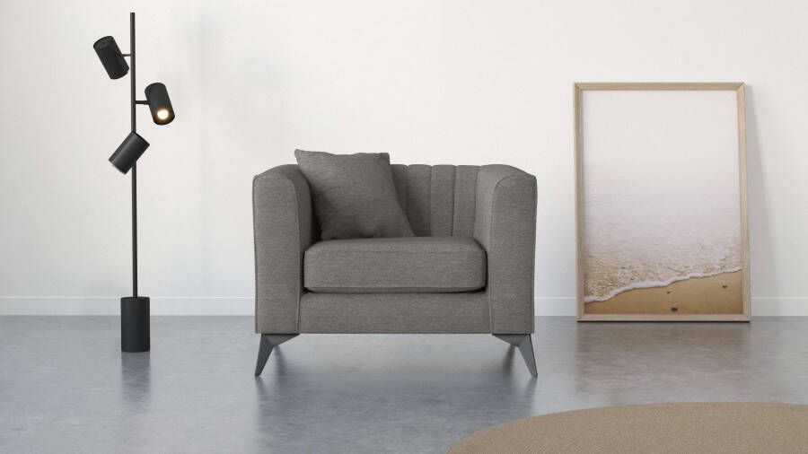 Places of Style Fauteuil Matthew incl. 1 sierkussen stiksel in het ruggebied b d h: 99 86 74 cm