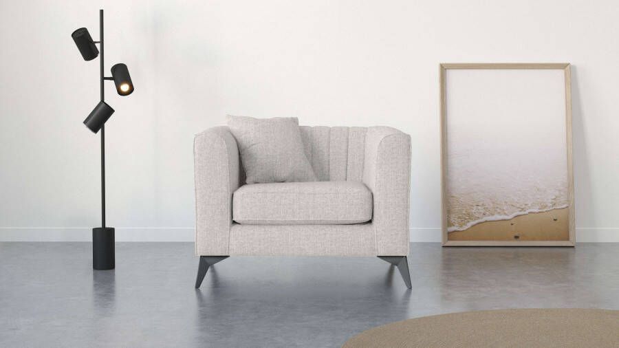 Places of Style Fauteuil Matthew incl. 1 sierkussen stiksel in het ruggebied b d h: 99 86 74 cm