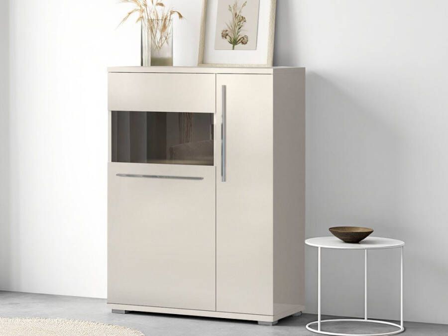 Places of Style Highboard Piano Vitrine UV-gecoat soft close-functie