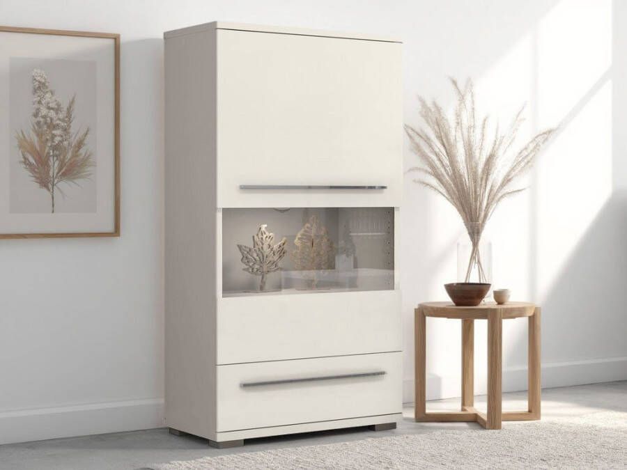 Places of Style Highboard Piano Vitrine UV-gecoat soft close-functie