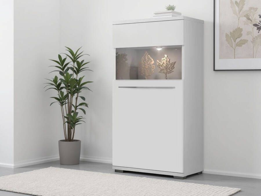 Places of Style Highboard Piano Vitrine UV-gecoat soft close-functie