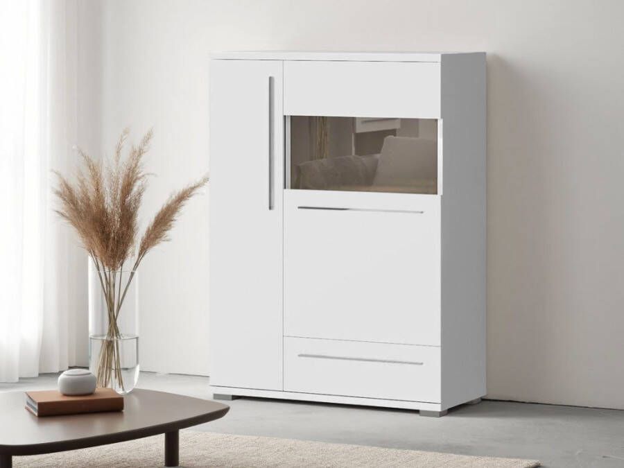Places of Style Highboard Piano Vitrine UV-gecoat soft close-functie