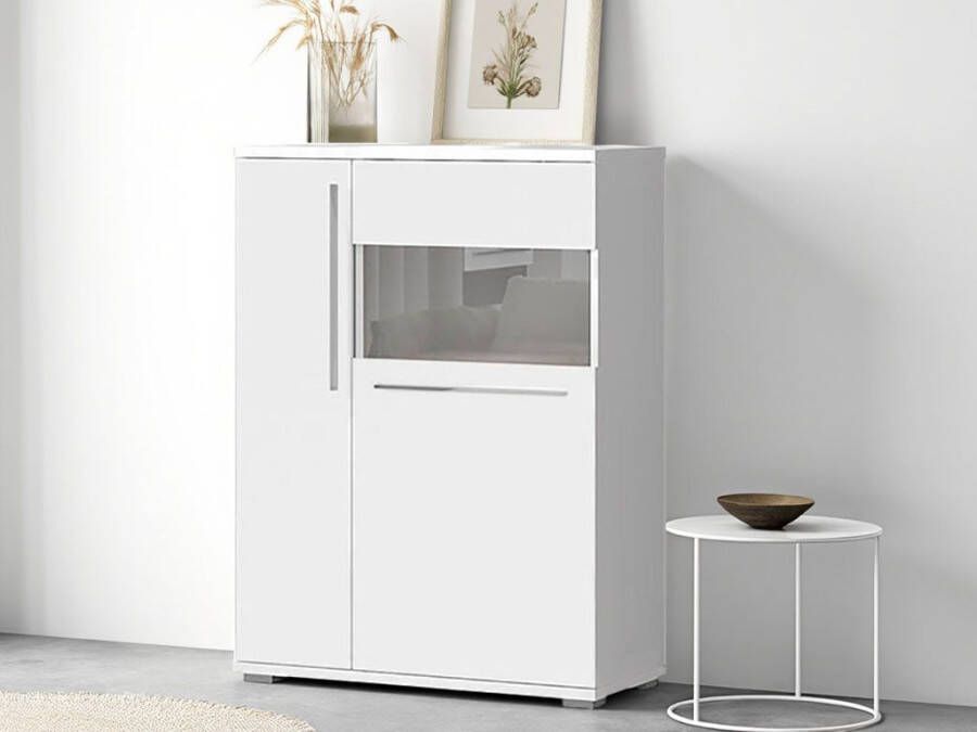 Places of Style Highboard Piano Vitrine UV-gecoat soft close-functie
