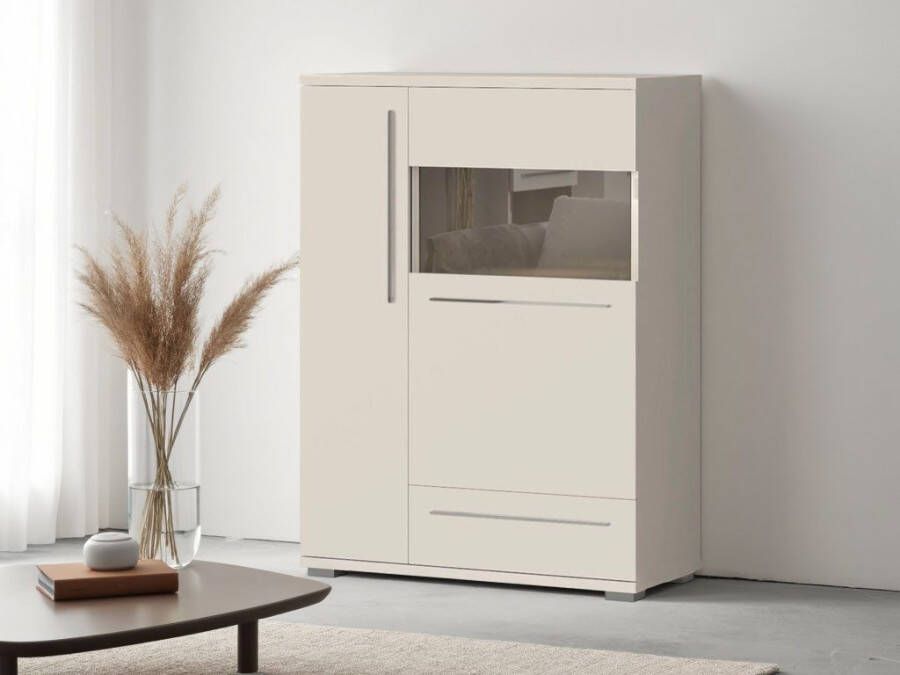 Places of Style Highboard Piano Vitrine UV-gecoat soft close-functie