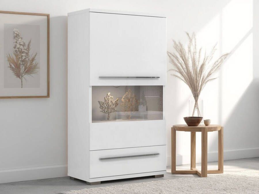 Places of Style Highboard Piano Vitrine UV-gecoat soft close-functie