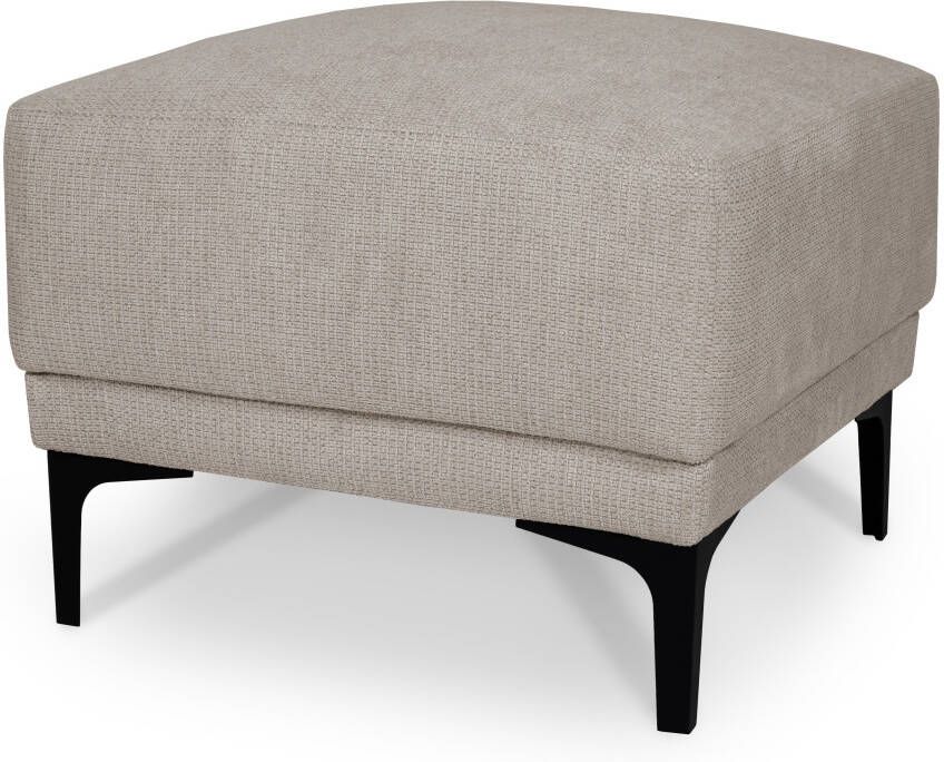 Places of Style Hocker Xander Breedte 58 cm soft-touch chenille zwarte metalen voeten