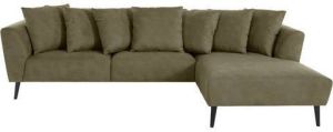 Places of Style Hoekbank Adrano met massief hout poten inclusief 7 rugkussens
