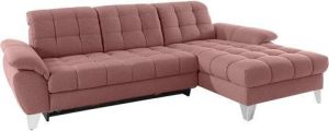 Places of Style Hoekbank Bardi Luxus belastbaar tot wel 140 kg incl. zitdiepteverstelling naar keuze met verstelbare armleuningen en hoofdbord slaapfunctie en bedkist