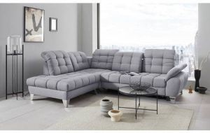 Places of Style Hoekbank Bardi Luxus belastbaar tot wel 140 kg incl. zitdiepteverstelling naar keuze met verstelbare armleuningen en hoofdbord slaapfunctie en bedkist
