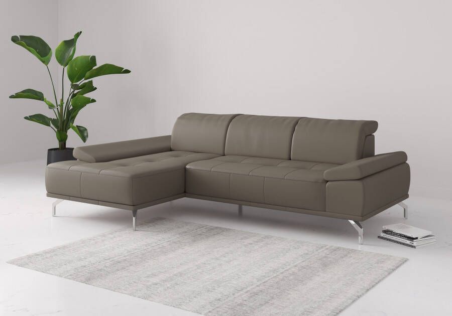 Places of Style Hoekbank Caluna Incl. zitdiepteverstelling optioneel met hoofd- en armleuningverstelling