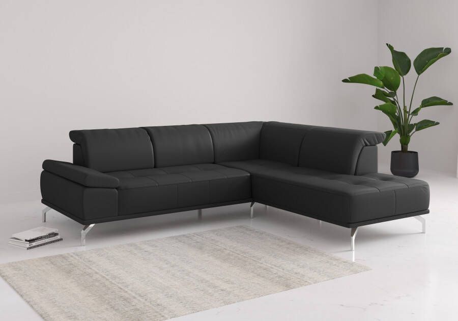 Places of Style Hoekbank Caluna Incl. zitdiepteverstelling optioneel met hoofd- en armleuningverstelling
